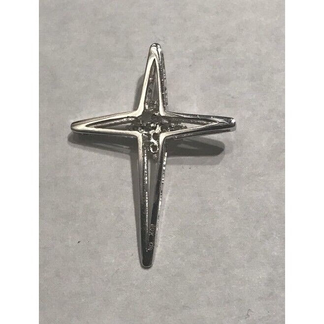 10k White Gold Diamond Cross/pendant