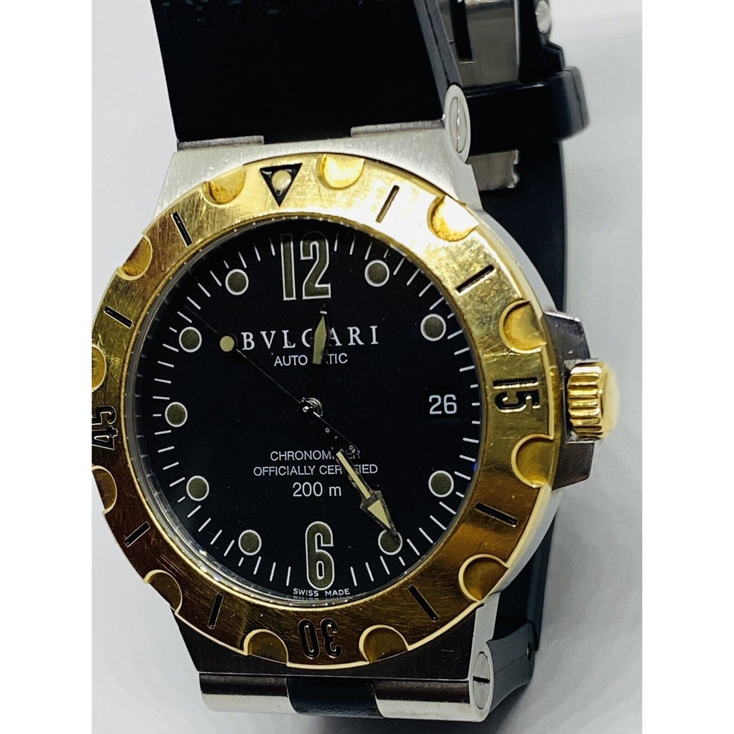 Bulgari SD 38 SG Steel & Gold Diagono Professional. Runs Perfect. Authentic.