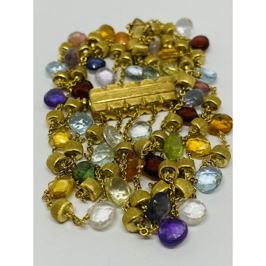 MARCO BICEGO PARADISE MULTISTONE MULTI 5 STRAND BRACELET 18K 750 7”