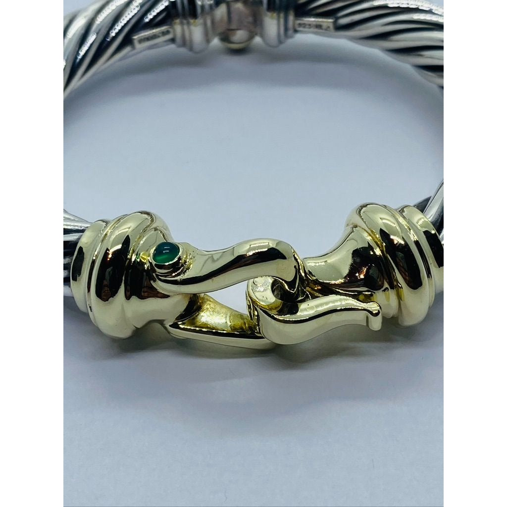David Yurman Vintage 14k 925 Gold Buckle Bangle Renaissance Bracelet Size M 6.5"
