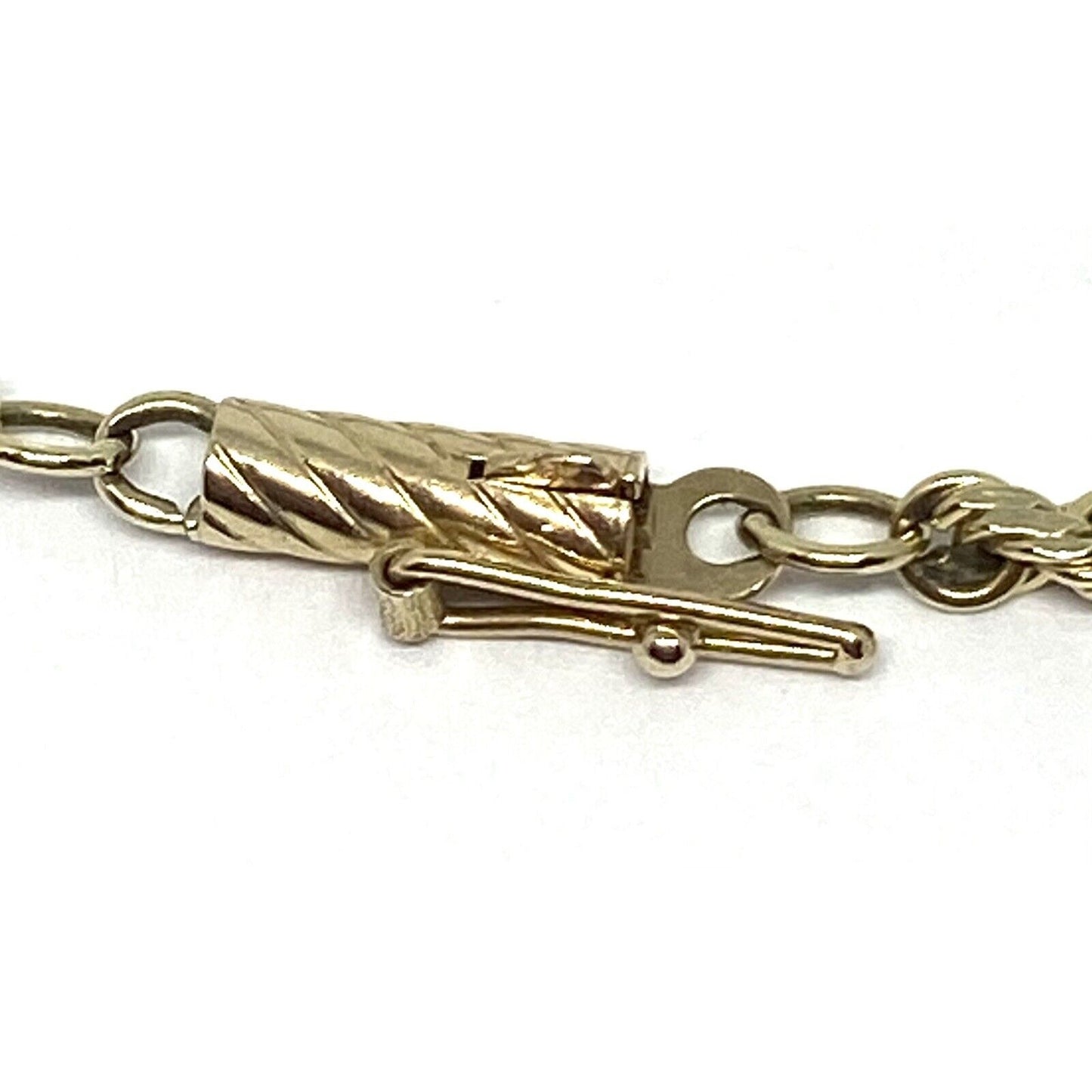 14K Yellow Gold Vintage Diamond Cut Twisted Rope Chain Bracelet 7” 4.6 Grams