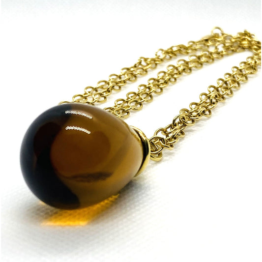 Tiffany & Co Paloma Picasso 18K 750 Yellow Gold 100CT Citrine Pendant 30"