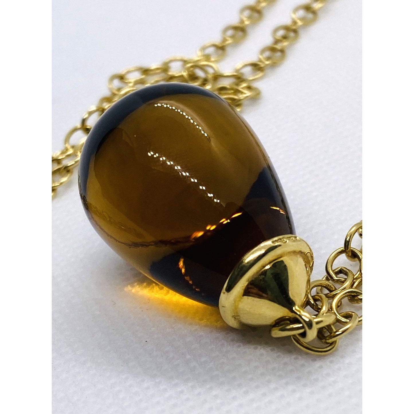 Tiffany & Co Paloma Picasso 18K 750 Yellow Gold 100CT Citrine Pendant 30"