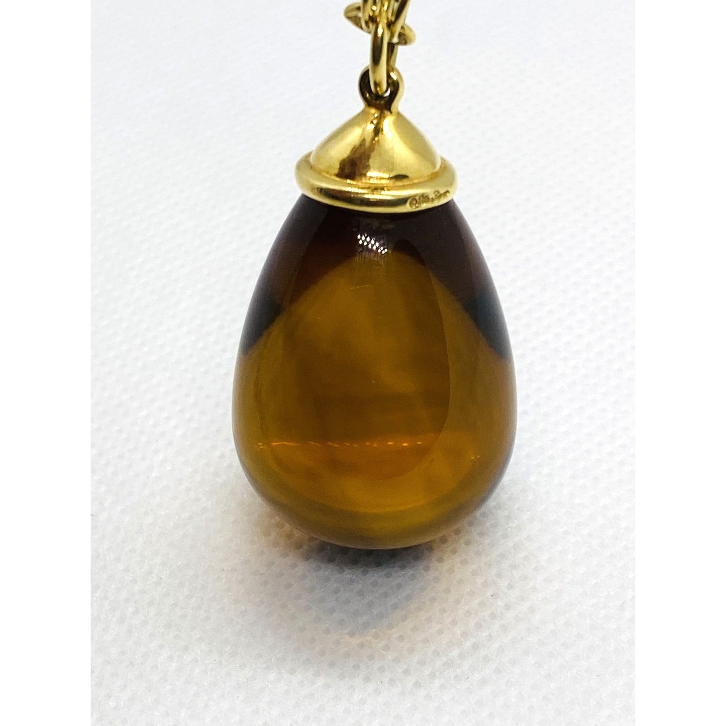 Tiffany & Co Paloma Picasso 18K 750 Yellow Gold 100CT Citrine Pendant 30"