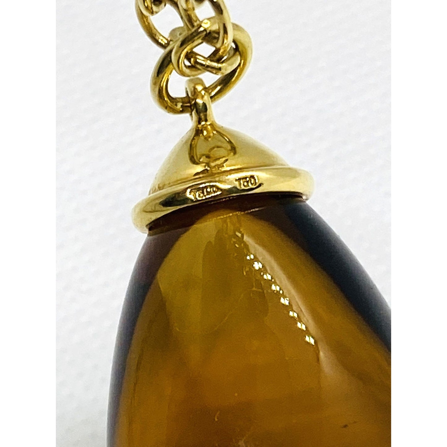 Tiffany & Co Paloma Picasso 18K 750 Yellow Gold 100CT Citrine Pendant 30"