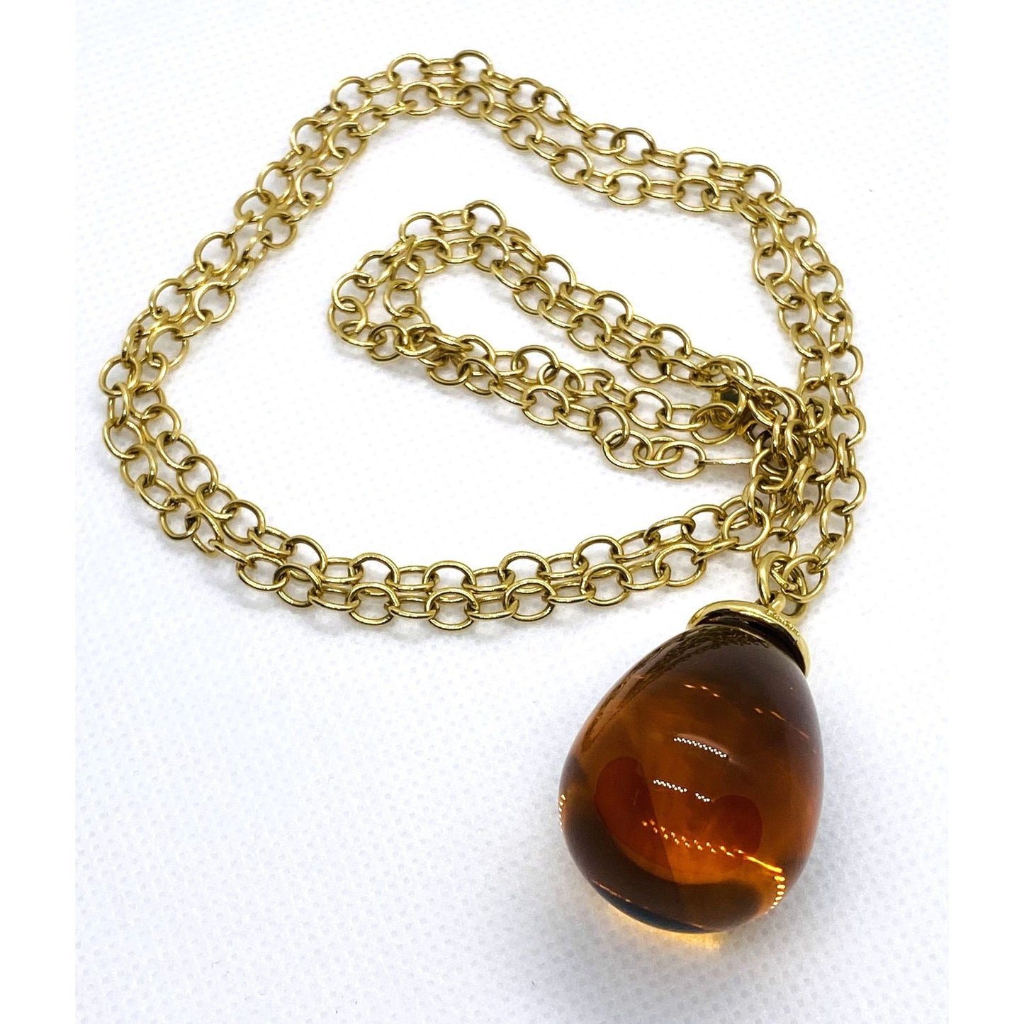 Tiffany & Co Paloma Picasso 18K 750 Yellow Gold 100CT Citrine Pendant 30"