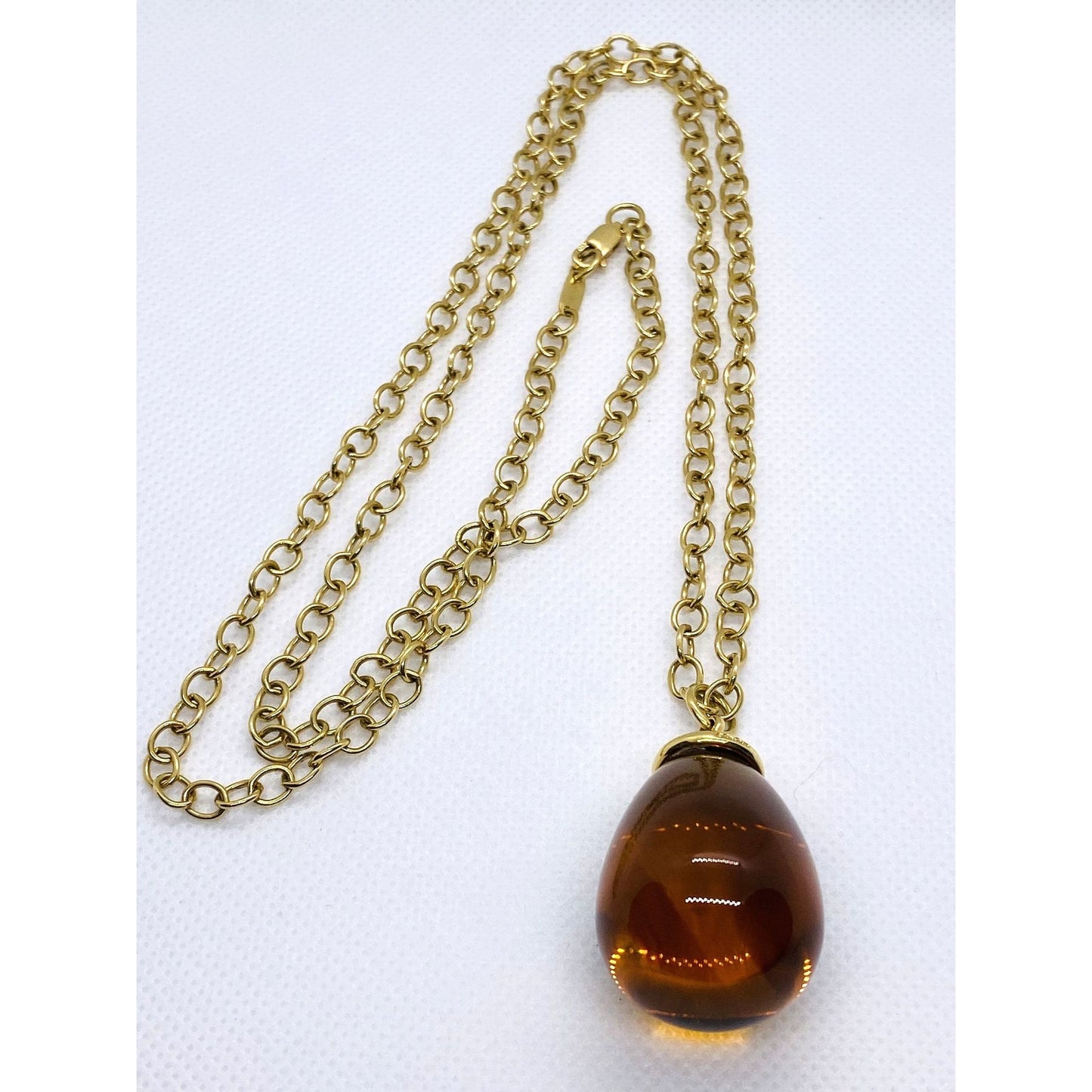 Tiffany & Co Paloma Picasso 18K 750 Yellow Gold 100CT Citrine Pendant 30"
