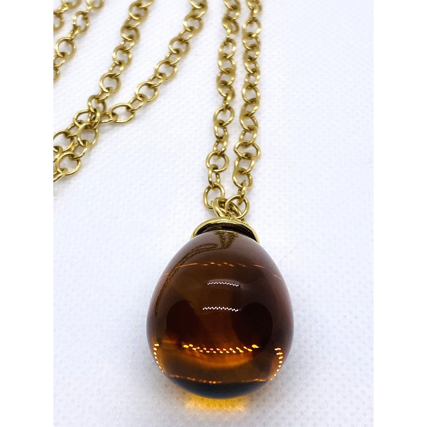 Tiffany & Co Paloma Picasso 18K 750 Yellow Gold 100CT Citrine Pendant 30"