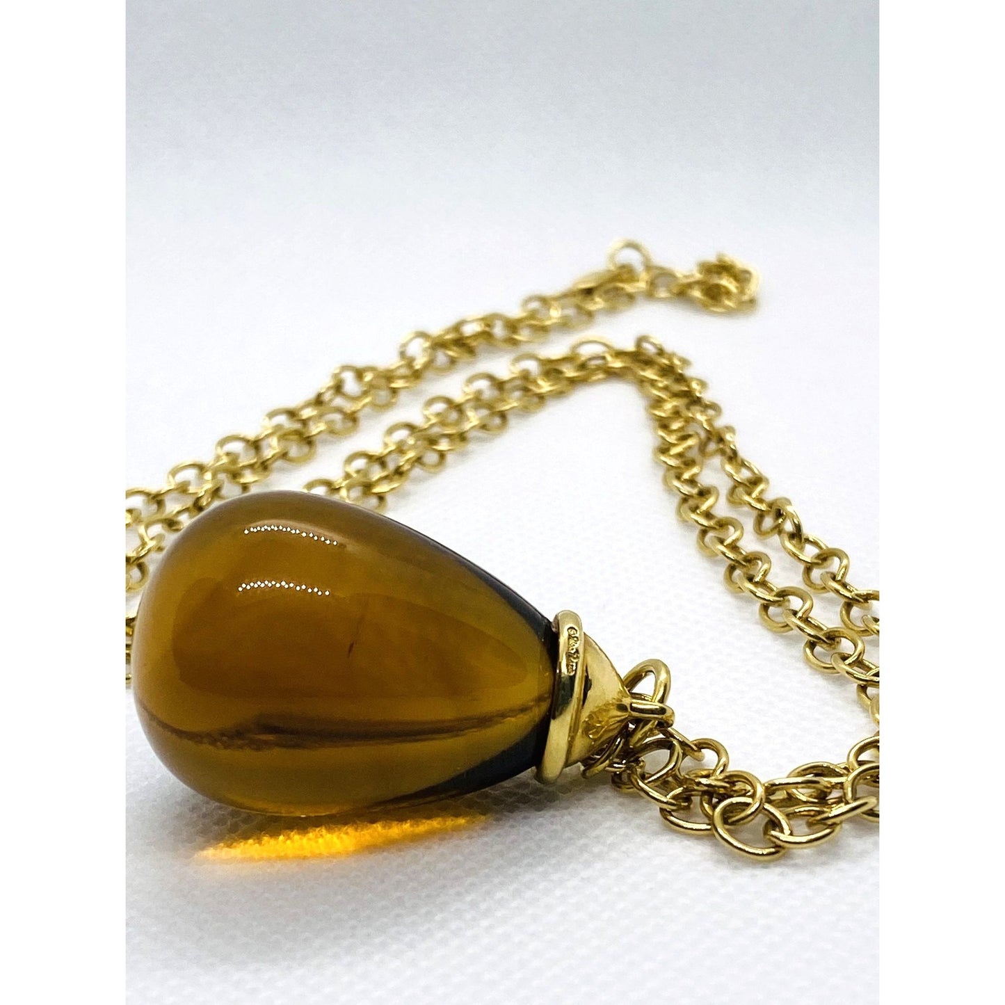 Tiffany & Co Paloma Picasso 18K 750 Yellow Gold 100CT Citrine Pendant 30"