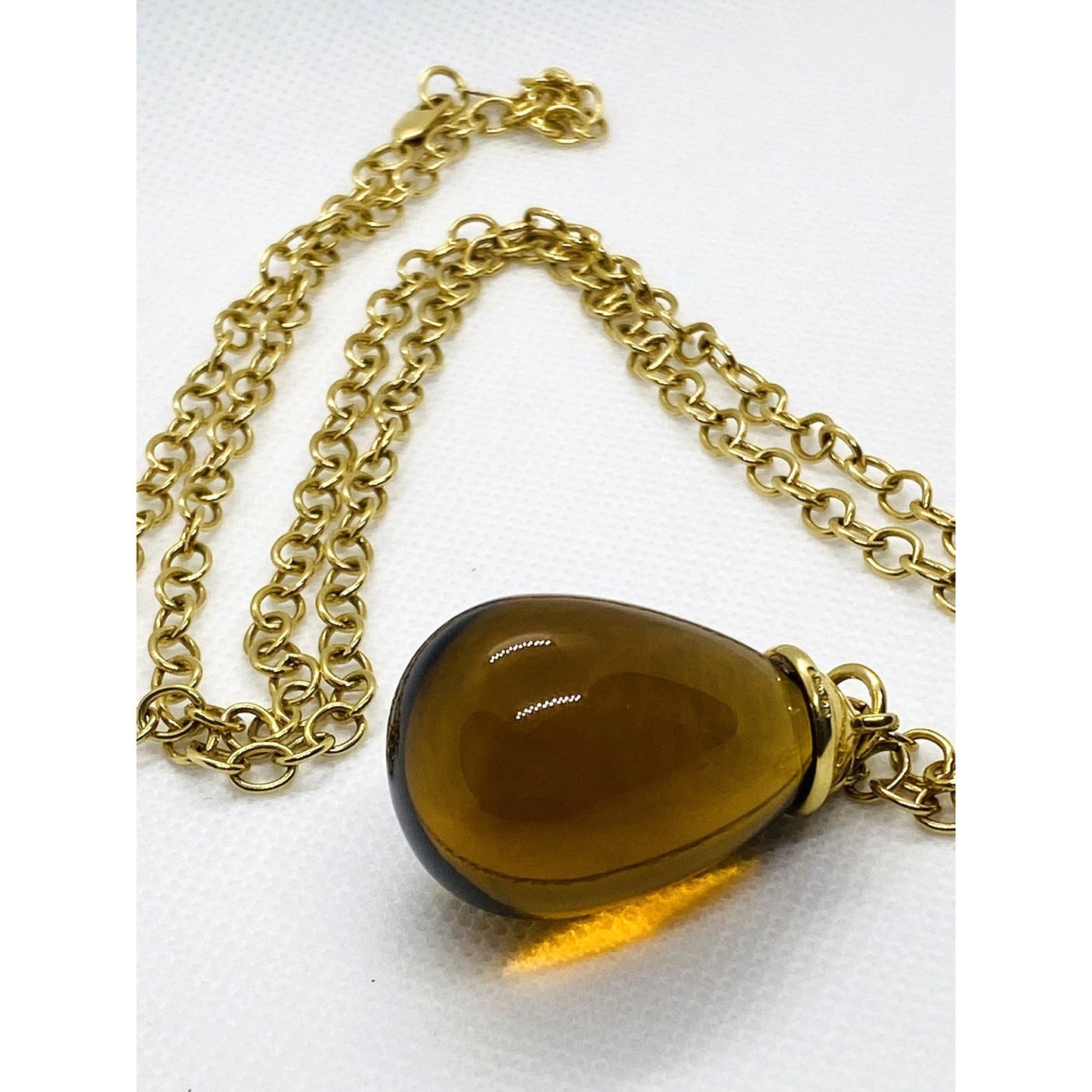 Tiffany & Co Paloma Picasso 18K 750 Yellow Gold 100CT Citrine Pendant 30"