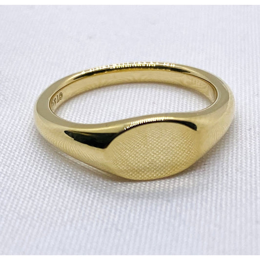 Tiffany & Co 18K Gold Micro Signet Ring Size 5