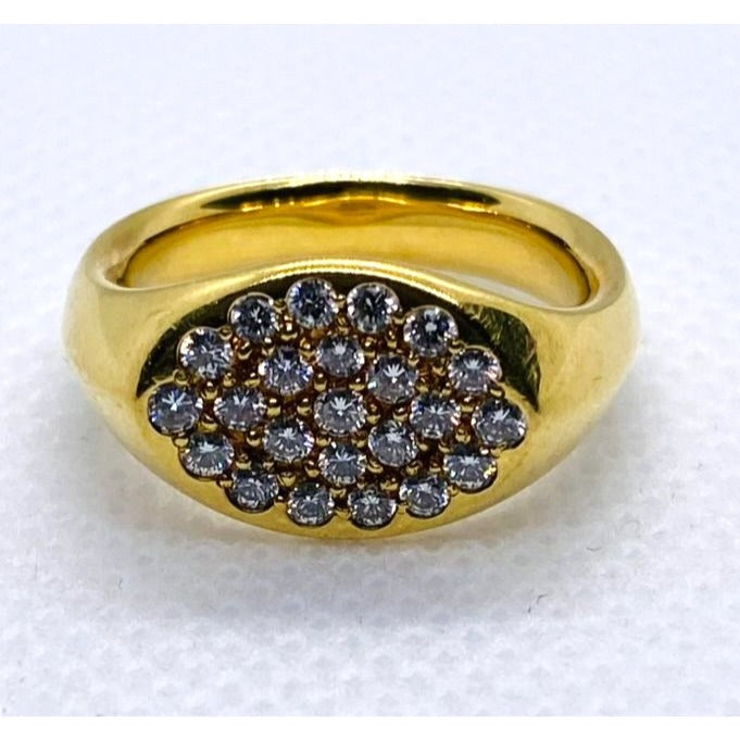 Tiffany & Co Elsa Peretti Oval Pave Diamond Ring Size 5.25