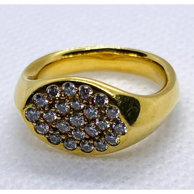 Tiffany & Co Elsa Peretti Oval Pave Diamond Ring Size 5.25