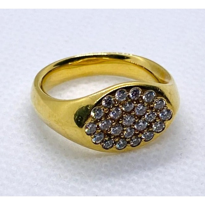Tiffany & Co Elsa Peretti Oval Pave Diamond Ring Size 5.25