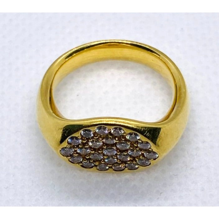 Tiffany & Co Elsa Peretti Oval Pave Diamond Ring Size 5.25