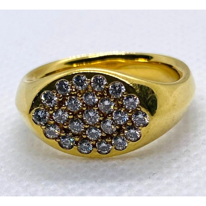 Tiffany & Co Elsa Peretti Oval Pave Diamond Ring Size 5.25