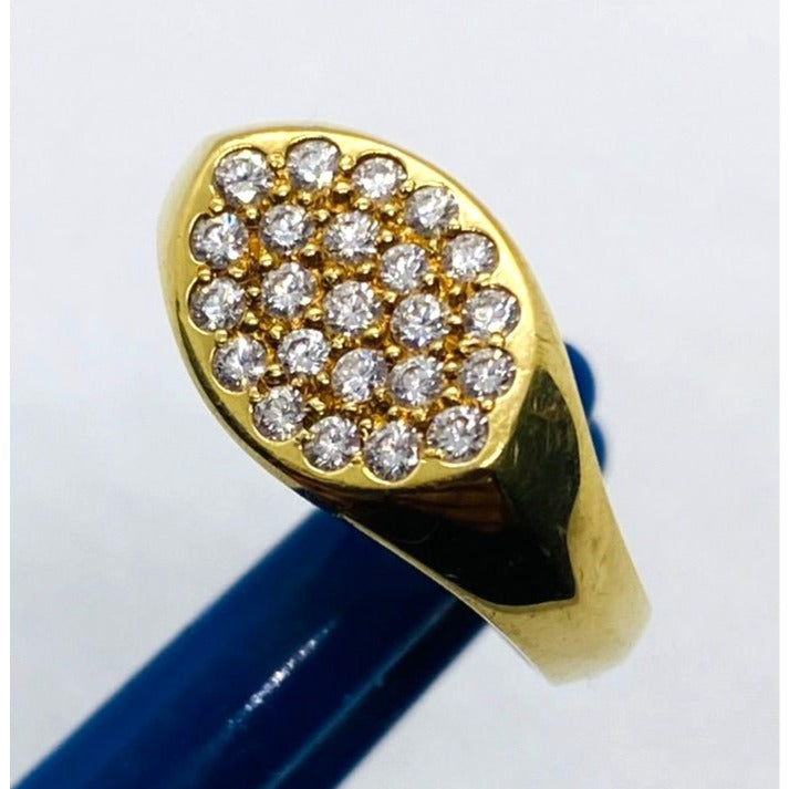 Tiffany & Co Elsa Peretti Oval Pave Diamond Ring Size 5.25