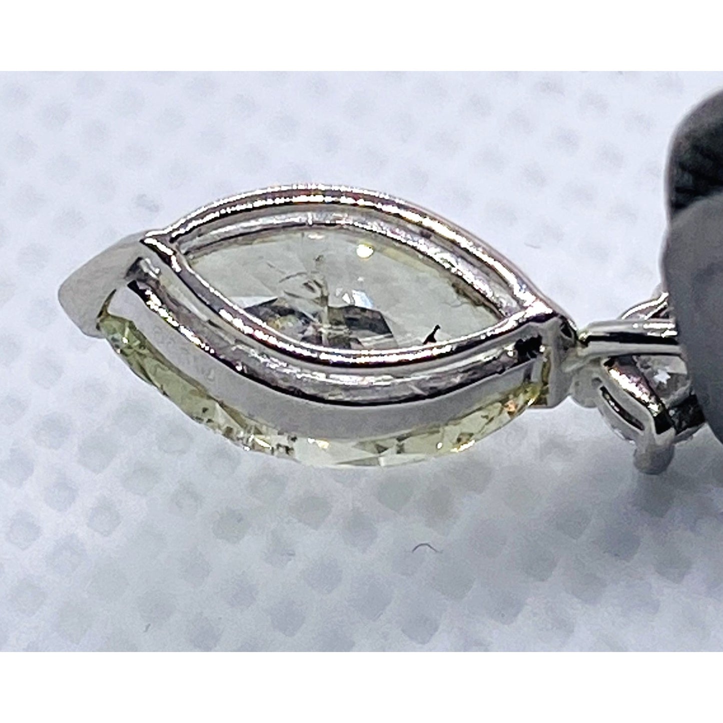 Platinum Diamond Marquise and Round Diamond Pendant Appx 1.25CT