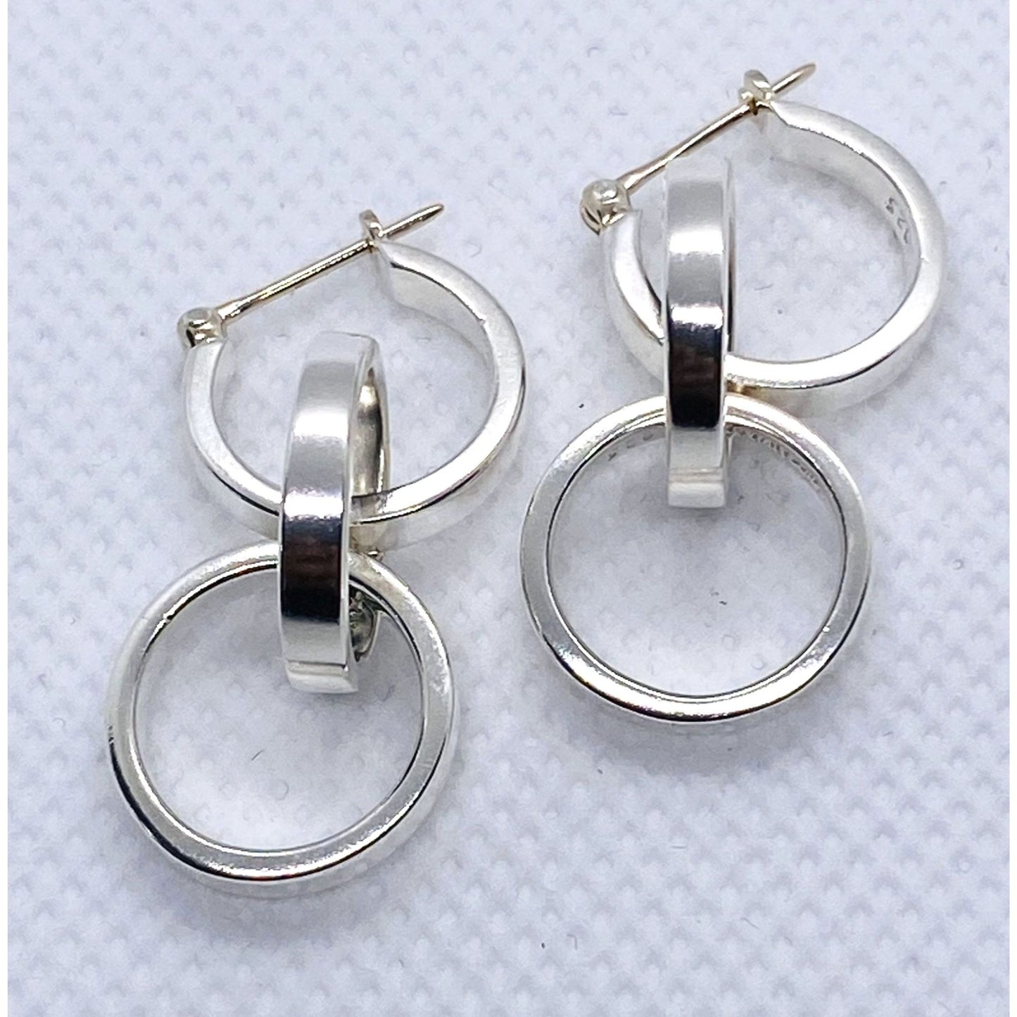 Tiffany & Co Paloma Picasso Tripe Circle Drop Earrings Sterling Silver 925