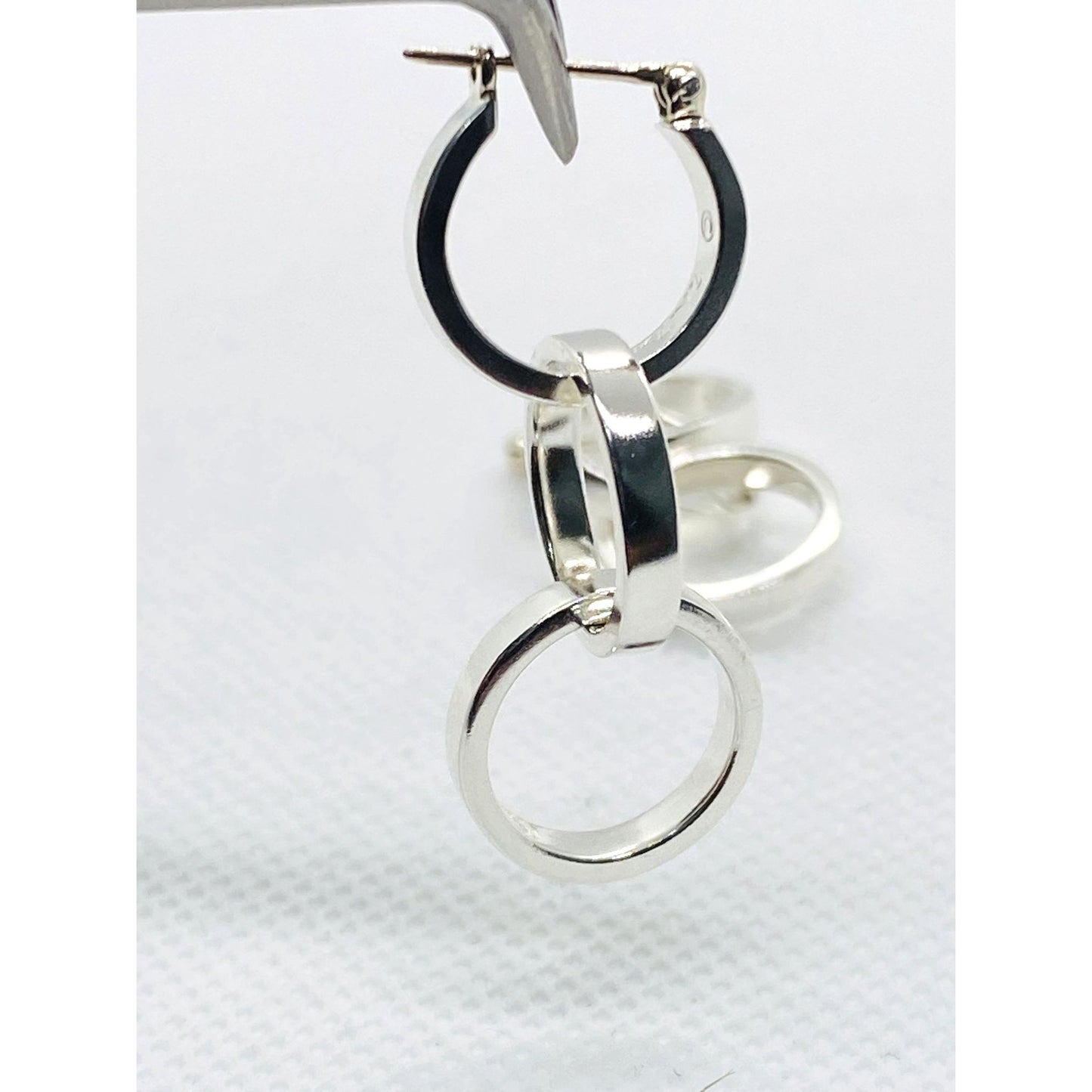 Tiffany & Co Paloma Picasso Tripe Circle Drop Earrings Sterling Silver 925