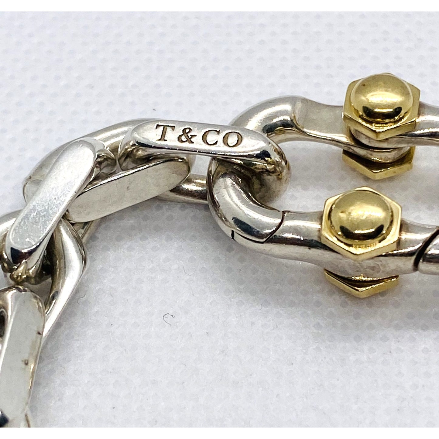 Tiffany & Co Makers Sterling Silver 925 18K 750 Bracelet 8.7"