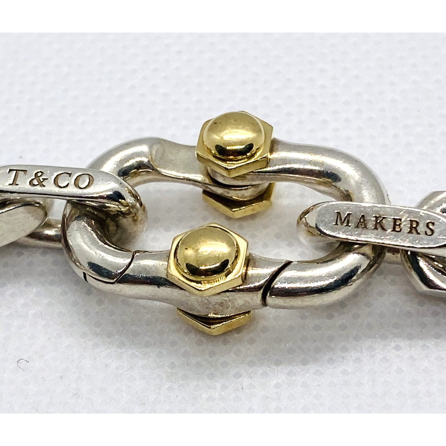 Tiffany & Co Makers Sterling Silver 925 18K 750 Bracelet 8.7"