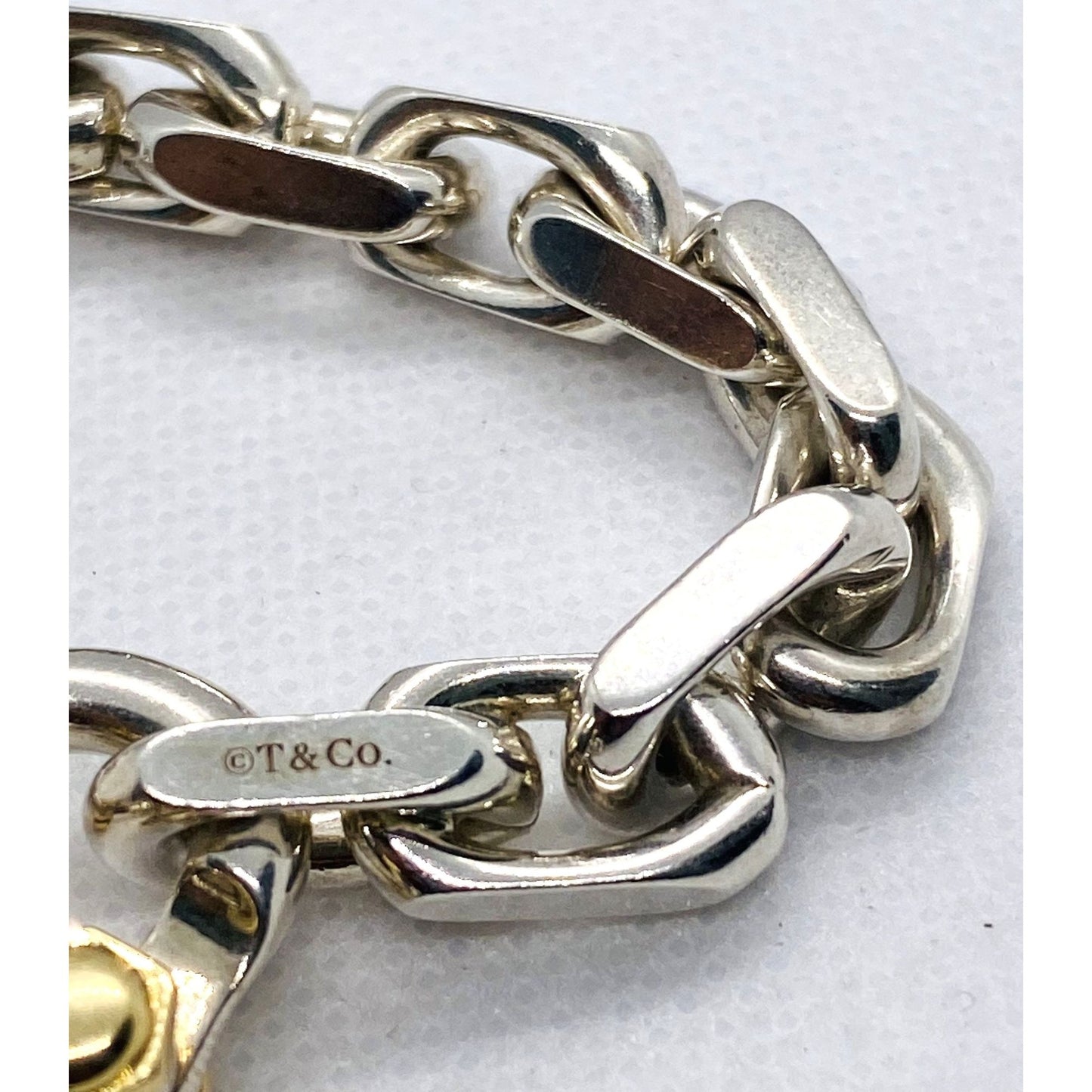 Tiffany & Co Makers Sterling Silver 925 18K 750 Bracelet 8.7"