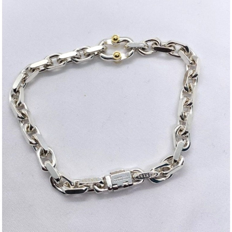 Tiffany & Co Makers Sterling Silver 925 18K 750 Bracelet 7.5"