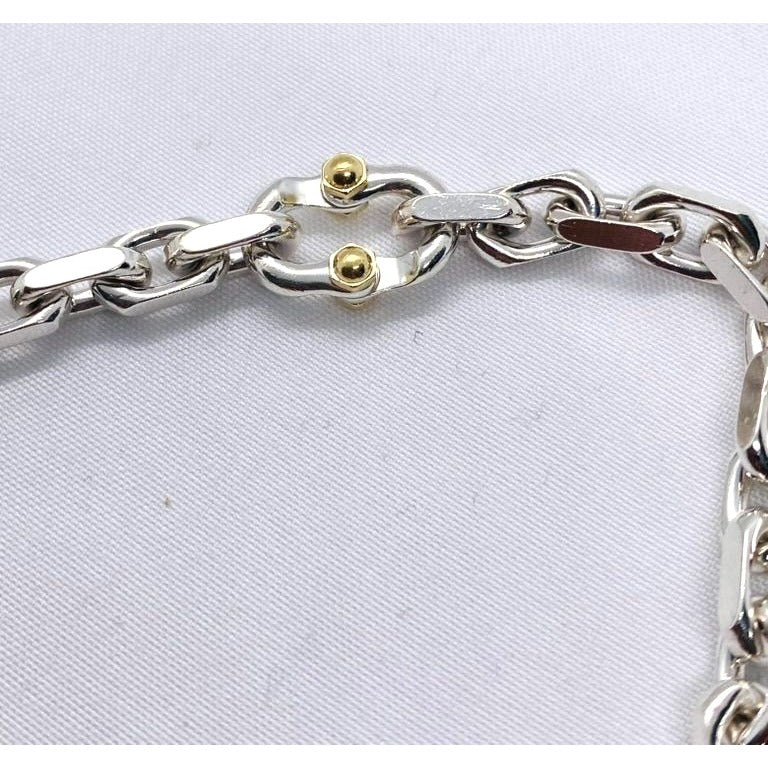 Tiffany & Co Makers Sterling Silver 925 18K 750 Bracelet 7.5"