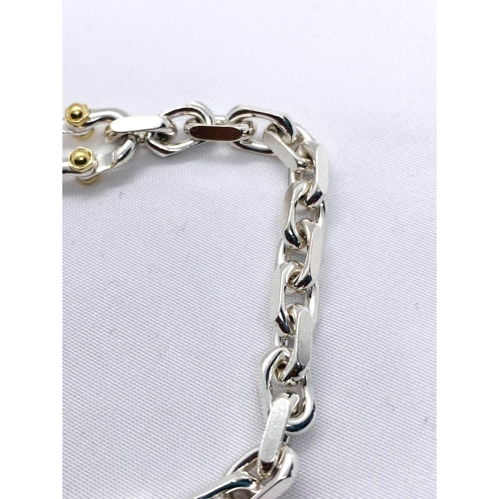 Tiffany & Co Makers Sterling Silver 925 18K 750 Bracelet 7.5"