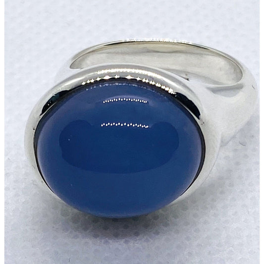 Tiffany & Co Elsa Peretti Chalcedony Sterling Silver Ring 925 Size 6