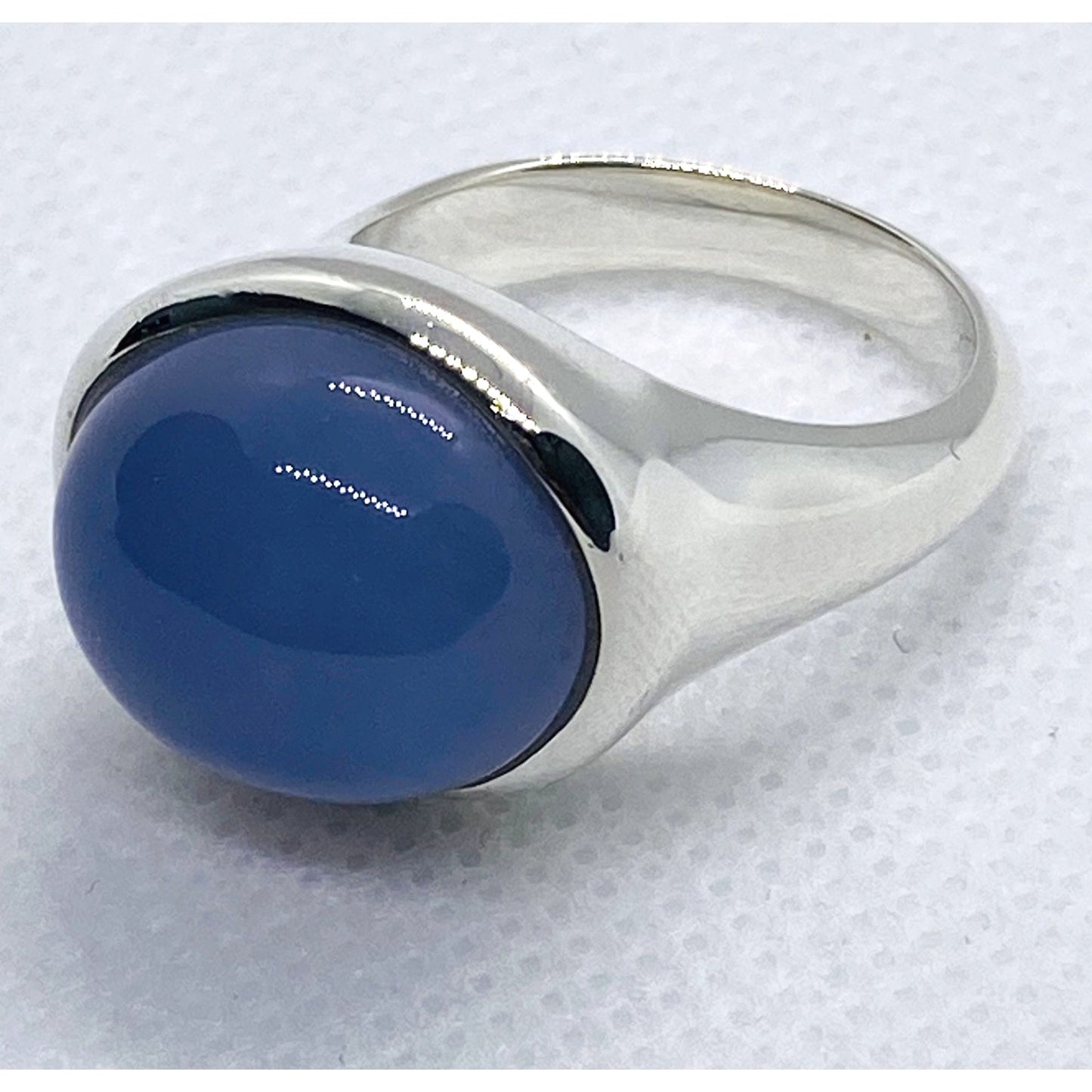 Tiffany & Co Elsa Peretti Chalcedony Sterling Silver Ring 925 Size 6