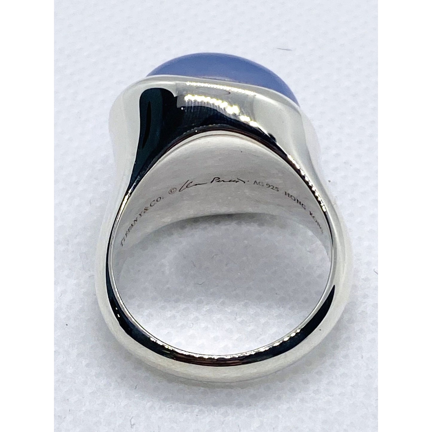 Tiffany & Co Elsa Peretti Chalcedony Sterling Silver Ring 925 Size 6