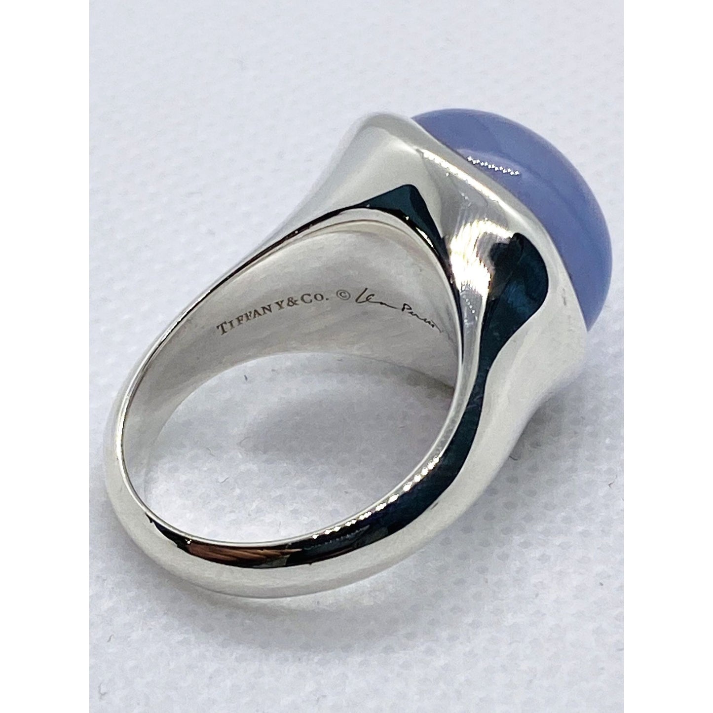 Tiffany & Co Elsa Peretti Chalcedony Sterling Silver Ring 925 Size 6