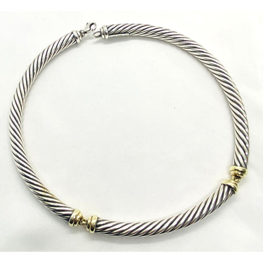 David Yurman Station Cable Chocker 14.5" Sterling Silver 925 7.2mm Cable