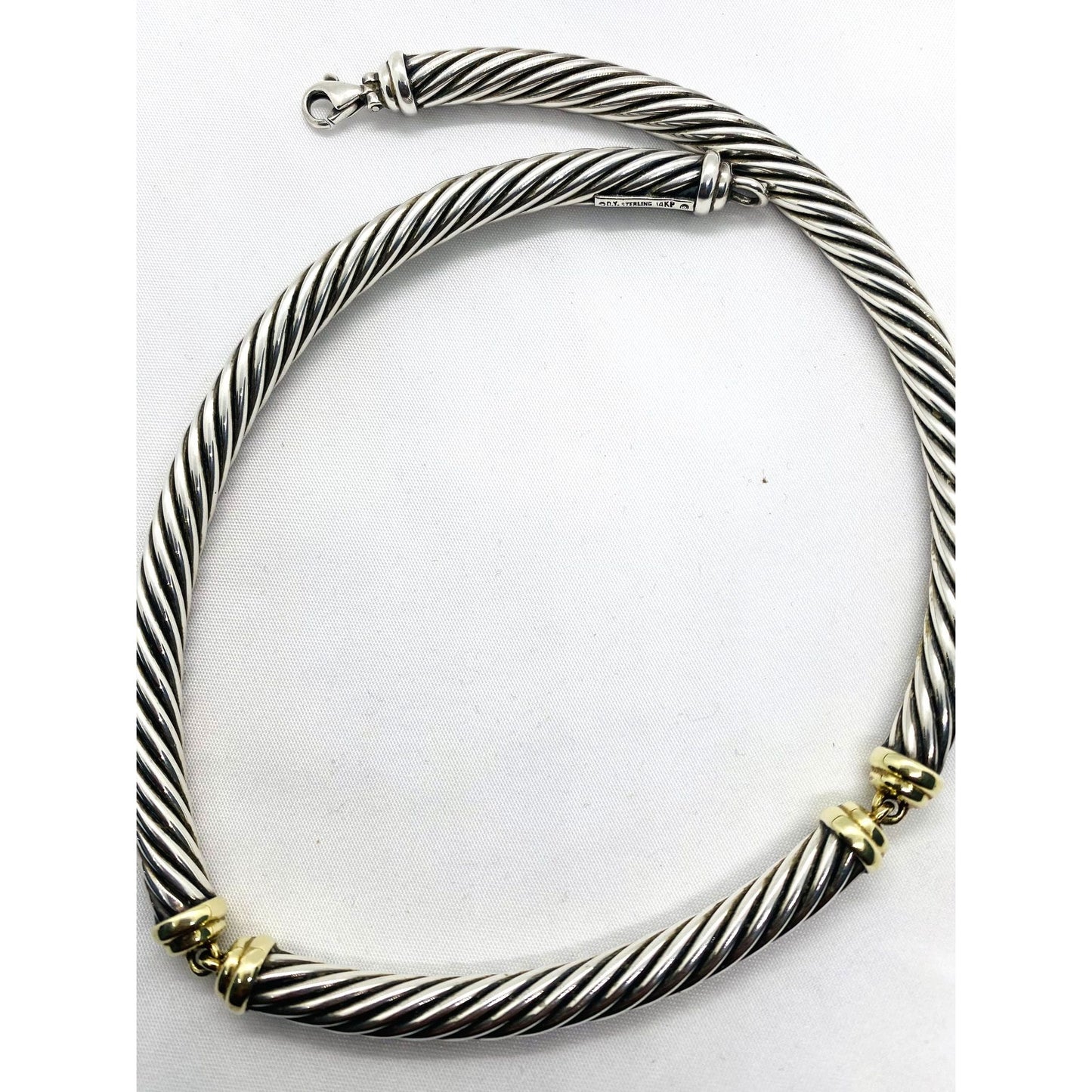 David Yurman Station Cable Chocker 14.5" Sterling Silver 925 7.2mm Cable